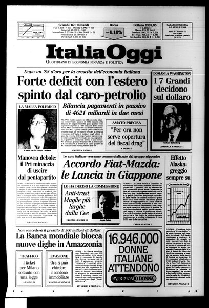 Italia oggi : quotidiano di economia finanza e politica